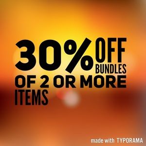 It’s back! 30% off 2 or more items